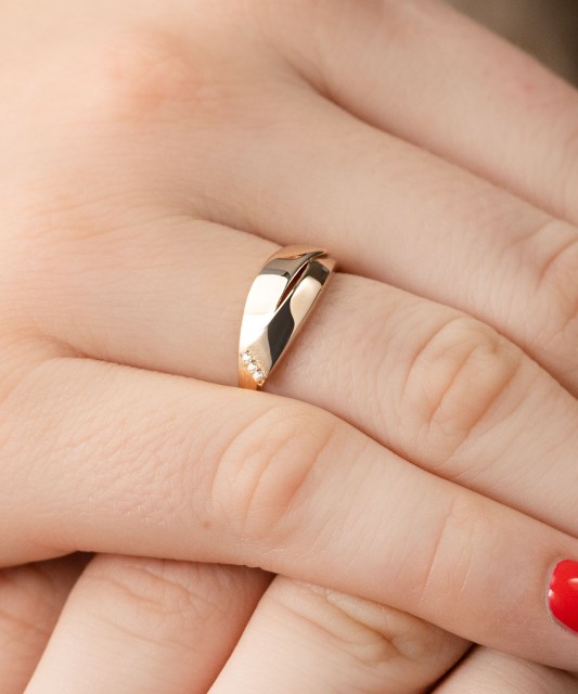 Zelta gredzens ar cirkonijiem - Goldinga