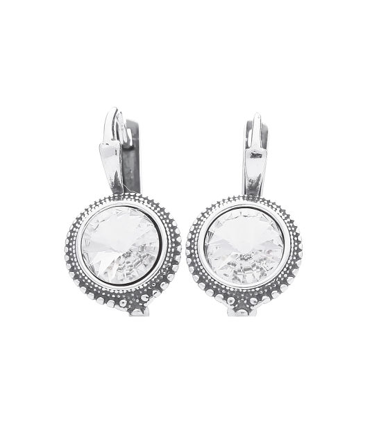 Серьги из серебра с кристаллом