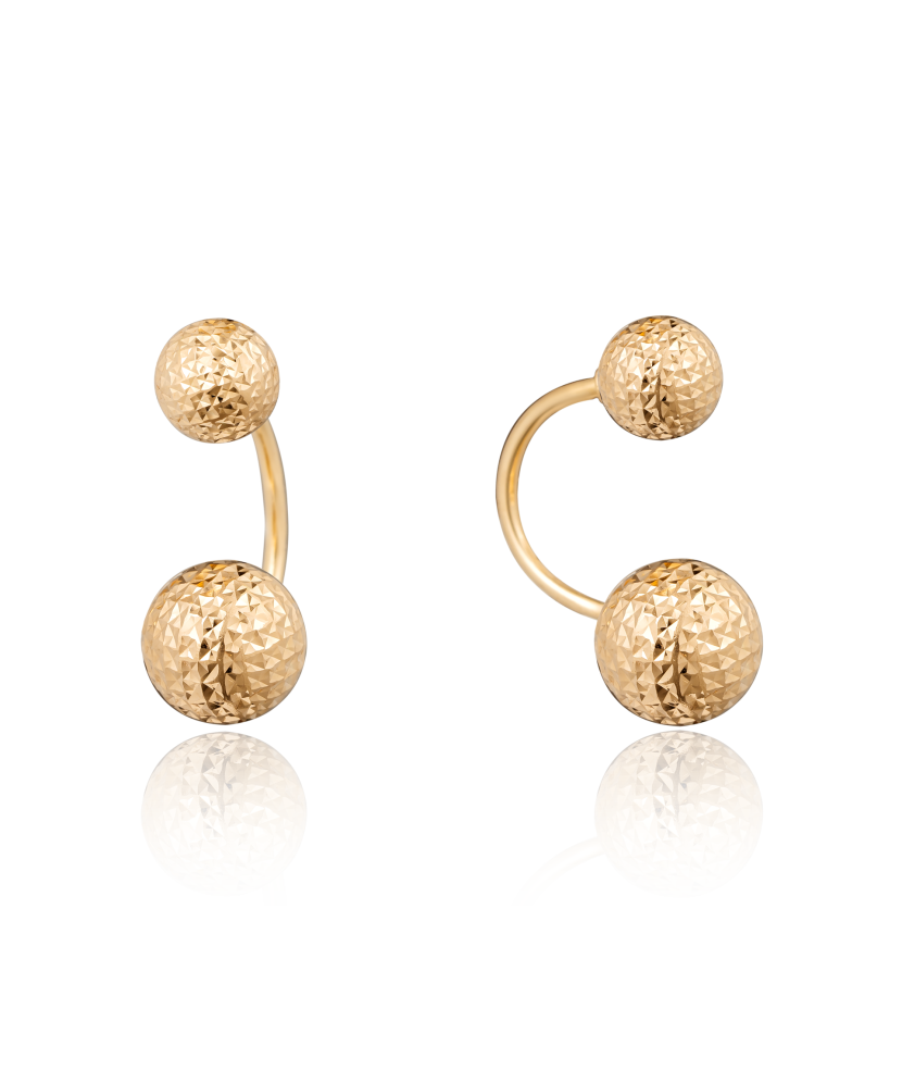 Золотые серьги с гравировкой