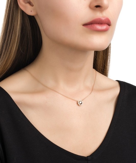 Dubults zelta piekariņš ar cirkonijiem - Zelta Kuloni - Goldinga