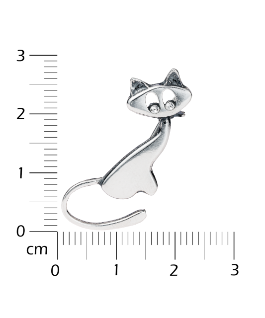 Sudraba broša ar cirkoniju "Kaķis"