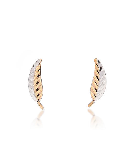 Золотые серьги "Листочки"