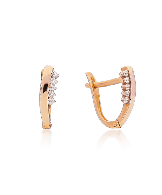 Zelta auskari ar cirkonijiem - Goldinga