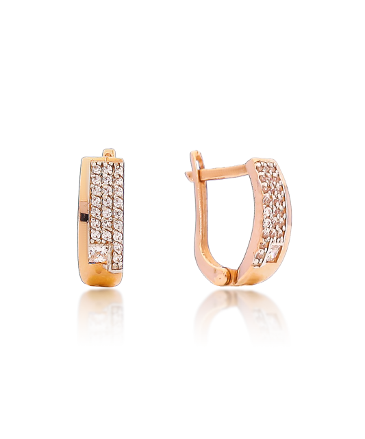 Zelta auskari ar cirkonijiem - Goldinga