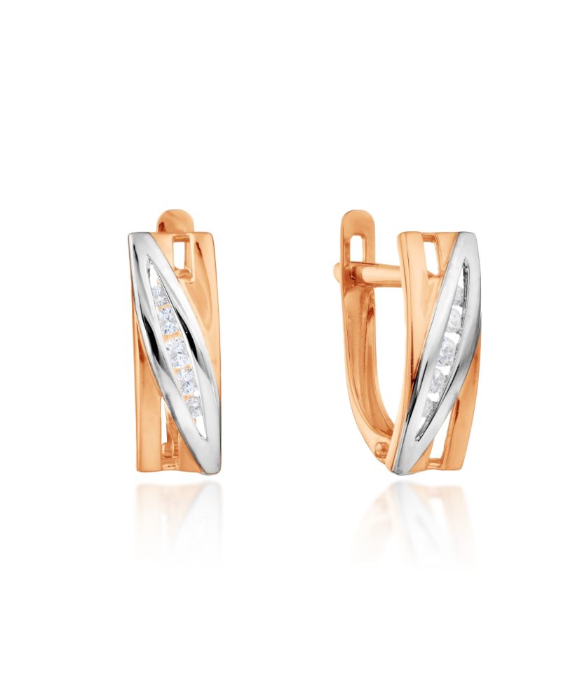 Zelta auskari ar cirkonijiem - Goldinga