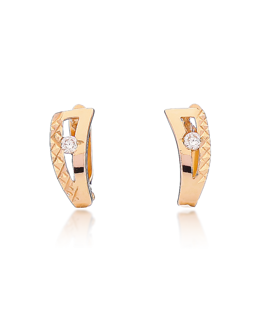 Zelta auskari ar cirkonijiem - Goldinga