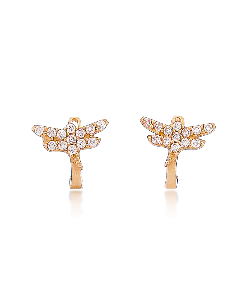 Золотые серьги с цирконами