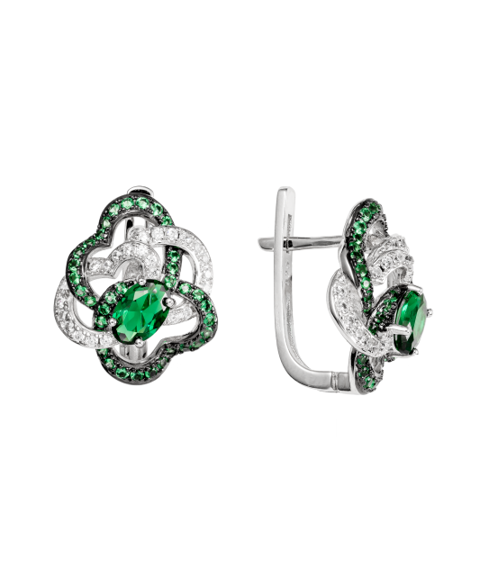 Sudraba auskari ar spineļiem un cirkoniem - Goldinga