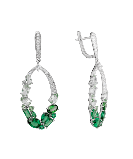 Серьги из серебра с цирконами