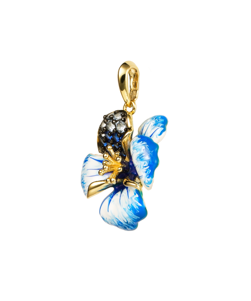 Sudraba zeltīts kulons ar emalju un cirkoniem - Goldinga