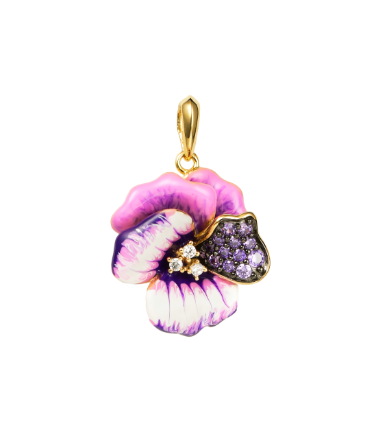 Sudraba zeltīts kulons ar emalju un cirkoniem - Goldinga