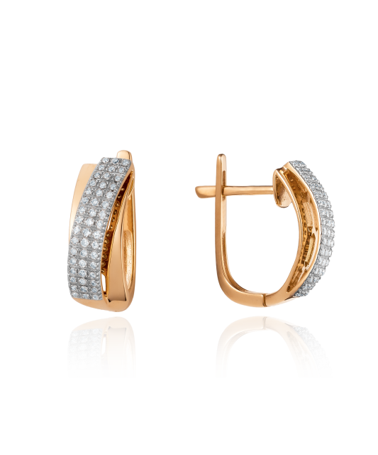 Zelta auskari ar dimantiem - Goldinga