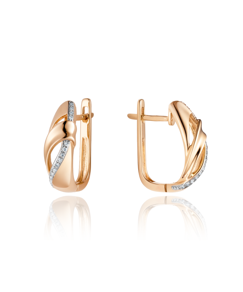 Zelta auskari ar dimantiem - Goldinga