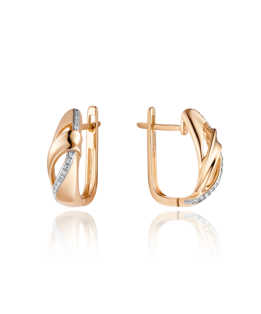 Zelta auskari ar dimantiem - Goldinga