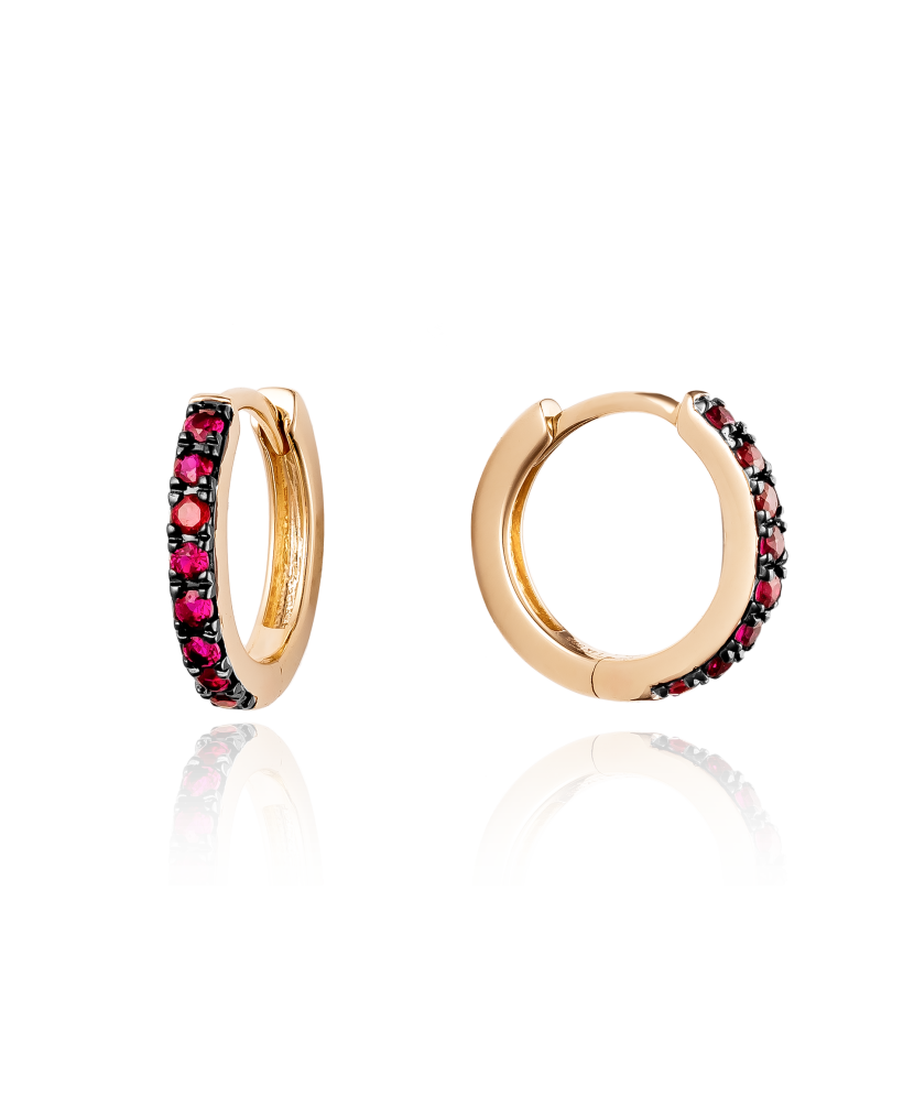 Золотые серьги с рубинами