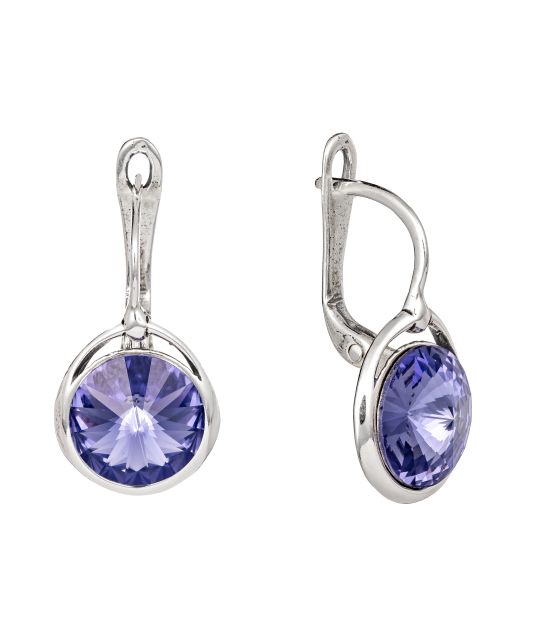 Sudraba auskari ar kristāliem