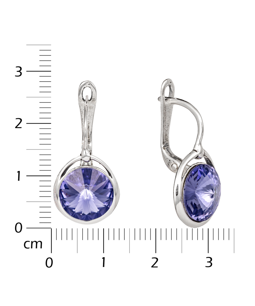 Sudraba auskari ar kristāliem