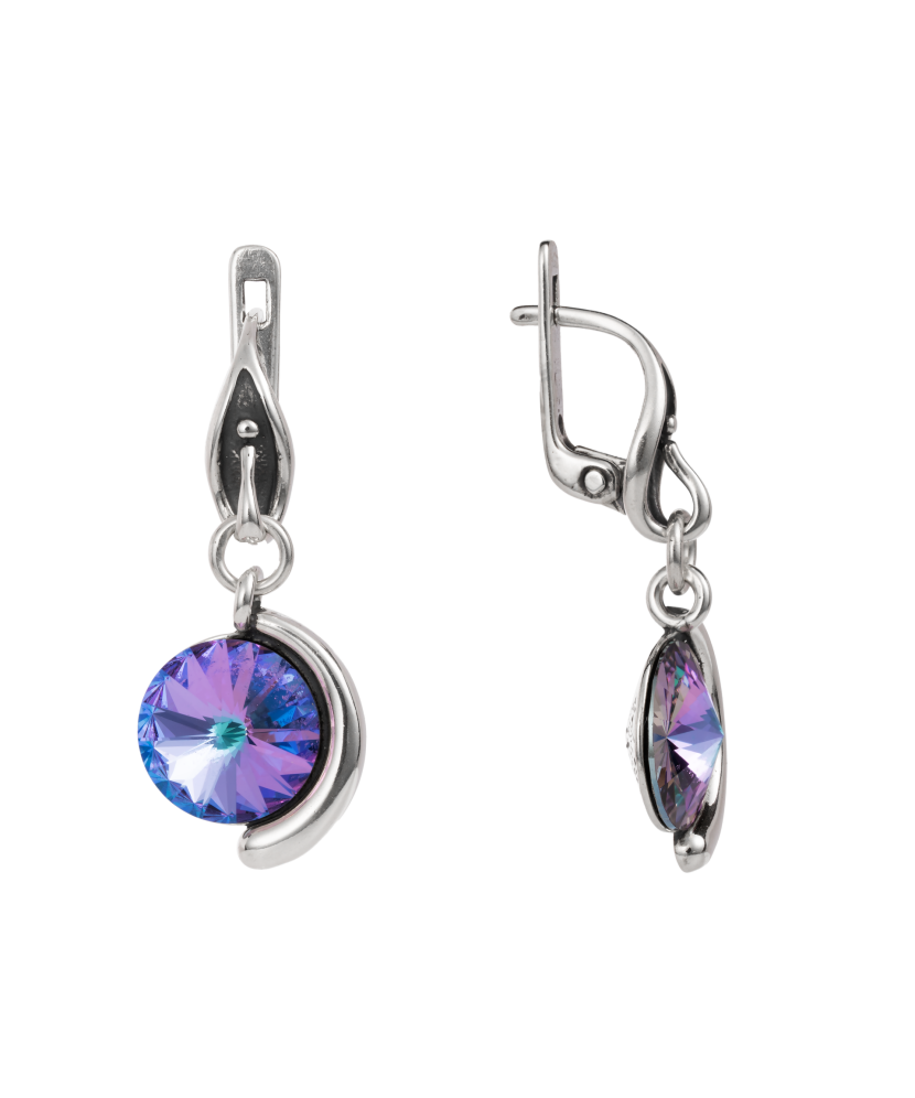 Sidabriniai auskarai su kristalais