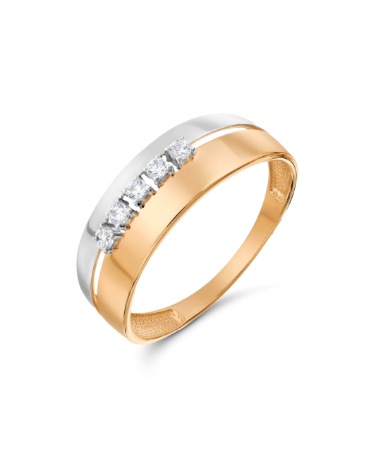 Zelta gredzens ar cirkonijiem - Goldinga