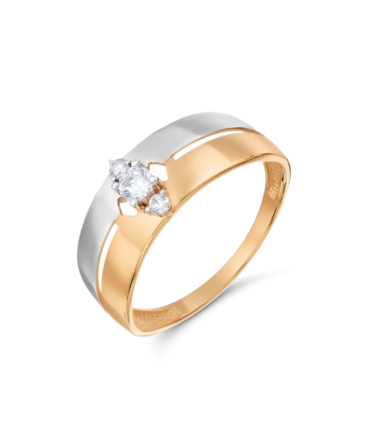 Zelta gredzens ar cirkonijiem - Goldinga