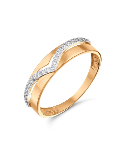 Золотое кольцо с цирконами