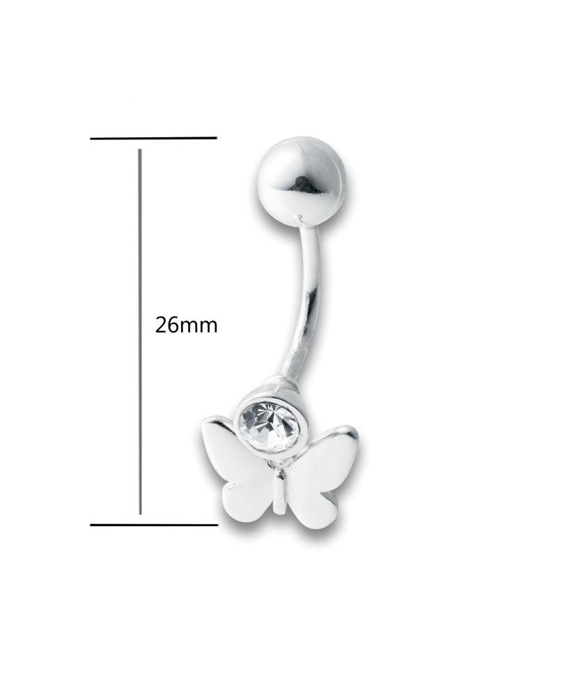 Sudraba auskars nabā ar cirkoniju