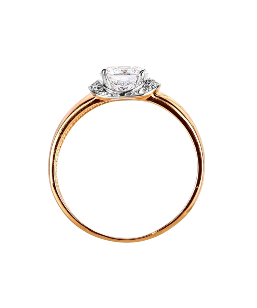 Zelta gredzens ar svarovski kristāliem - Goldinga