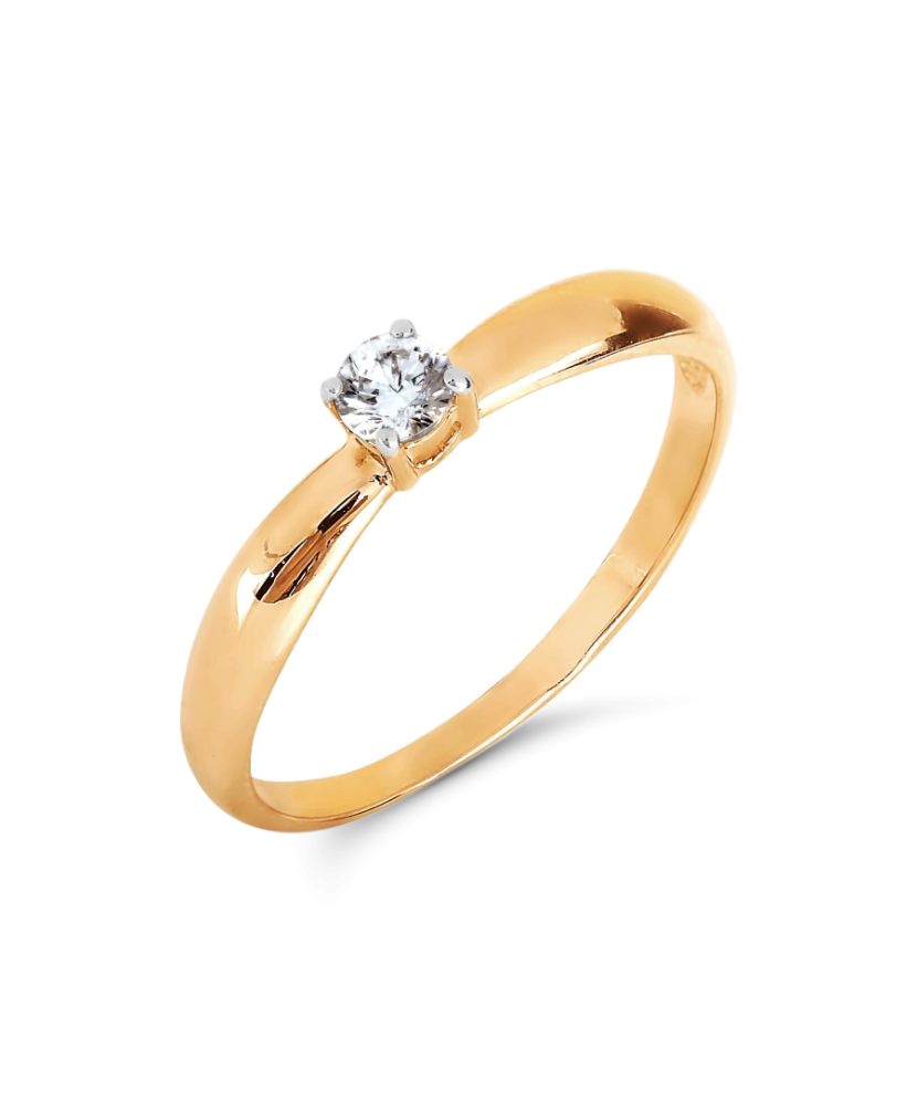 Zelta gredzens ar svarovski kristālu - Goldinga