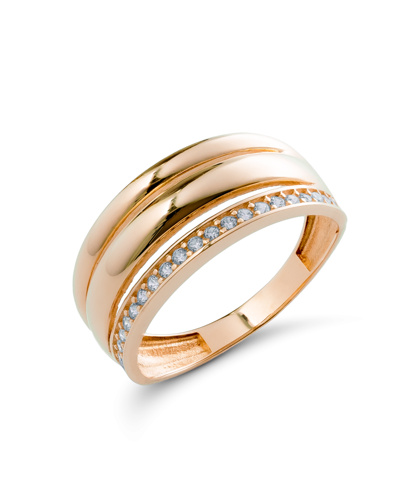 Zelta gredzens ar cirkonijiem - Goldinga