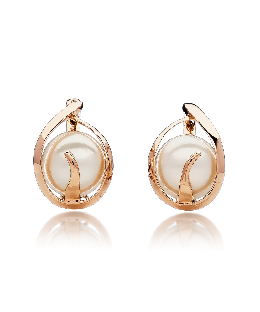 Zelta auskari ar pērli - Goldinga