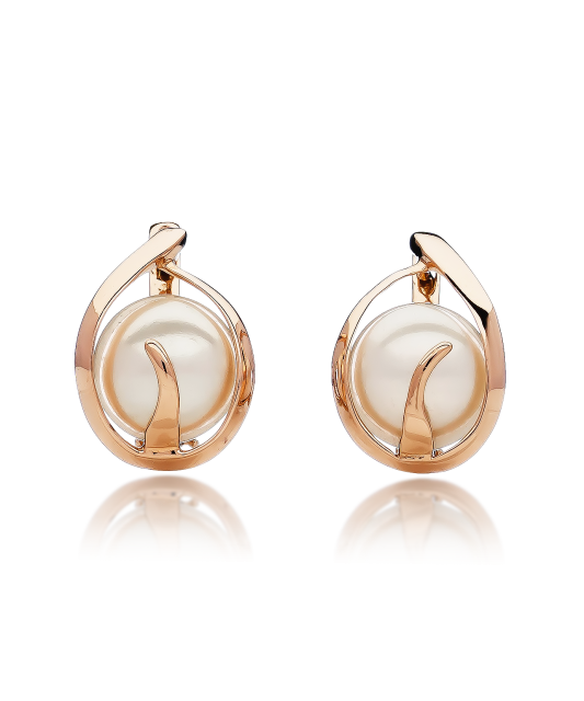 Zelta auskari ar pērli - Goldinga