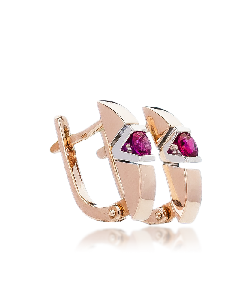 Zelta auskari ar rubīnu - Goldinga