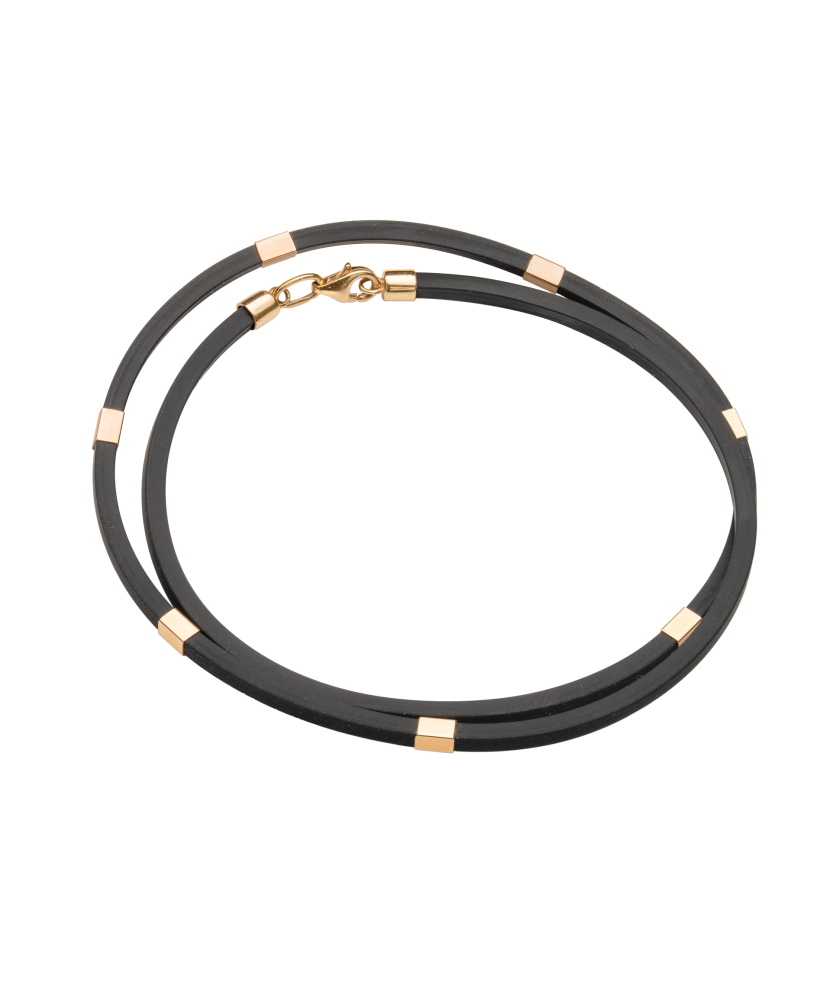 Шнурок из каучука с золотом 2.5mm