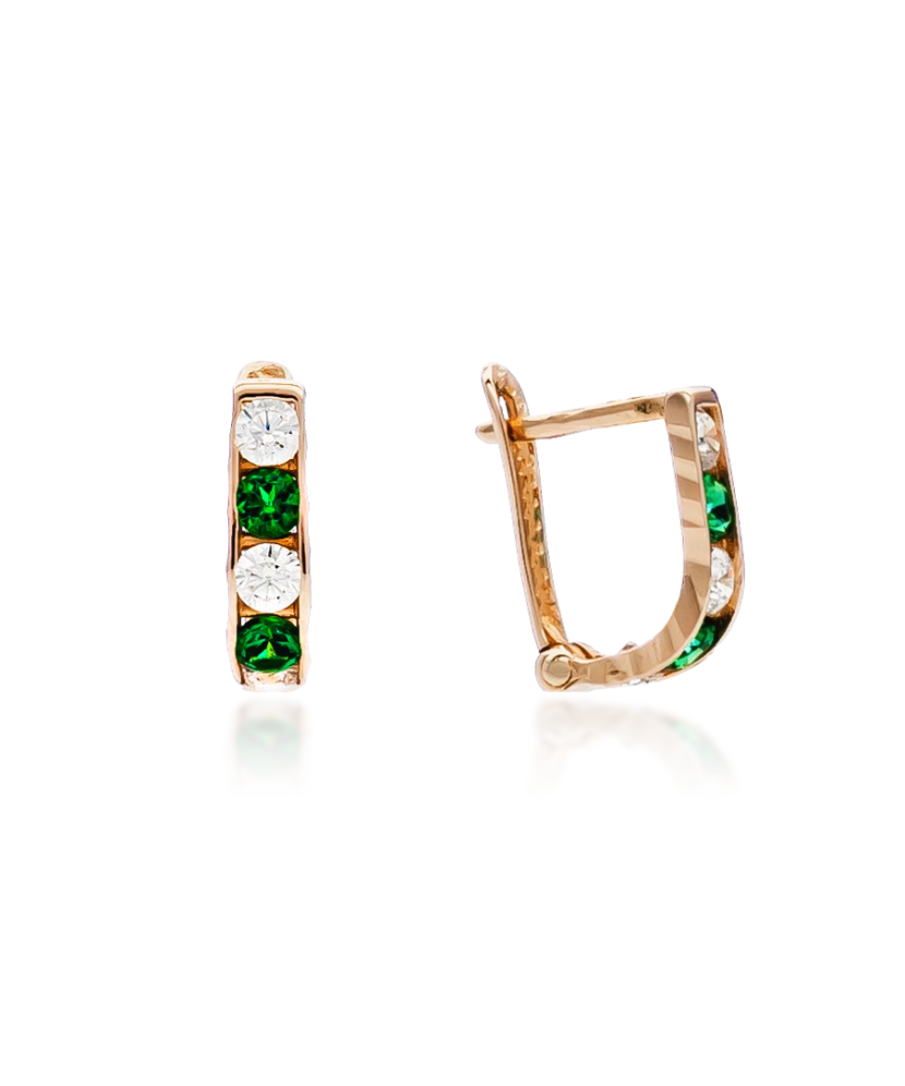 Zelta auskari ar cirkonijiem - Goldinga