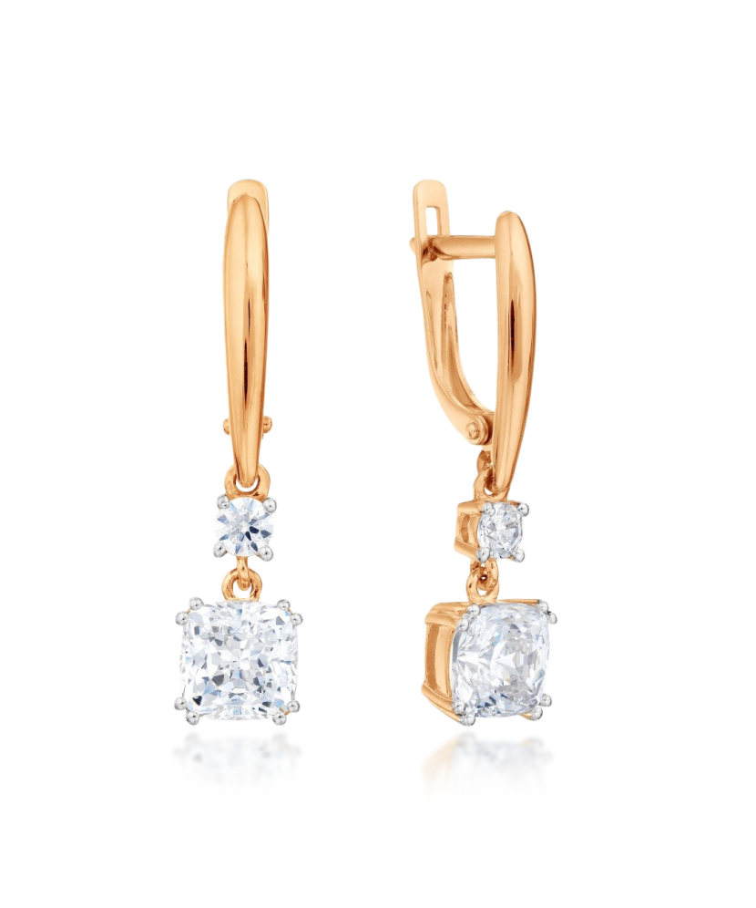 Zelta auskari ar kristāliem - Goldinga