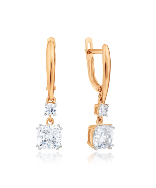 Zelta auskari ar kristāliem - Goldinga