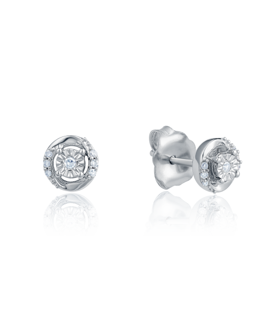 Серьги из белого золота с бриллиантами