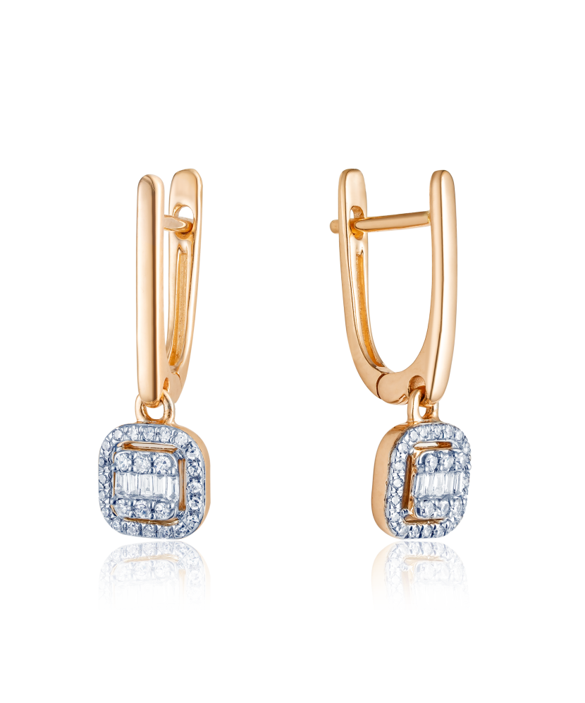 Zelta auskari ar dimantiem - Goldinga