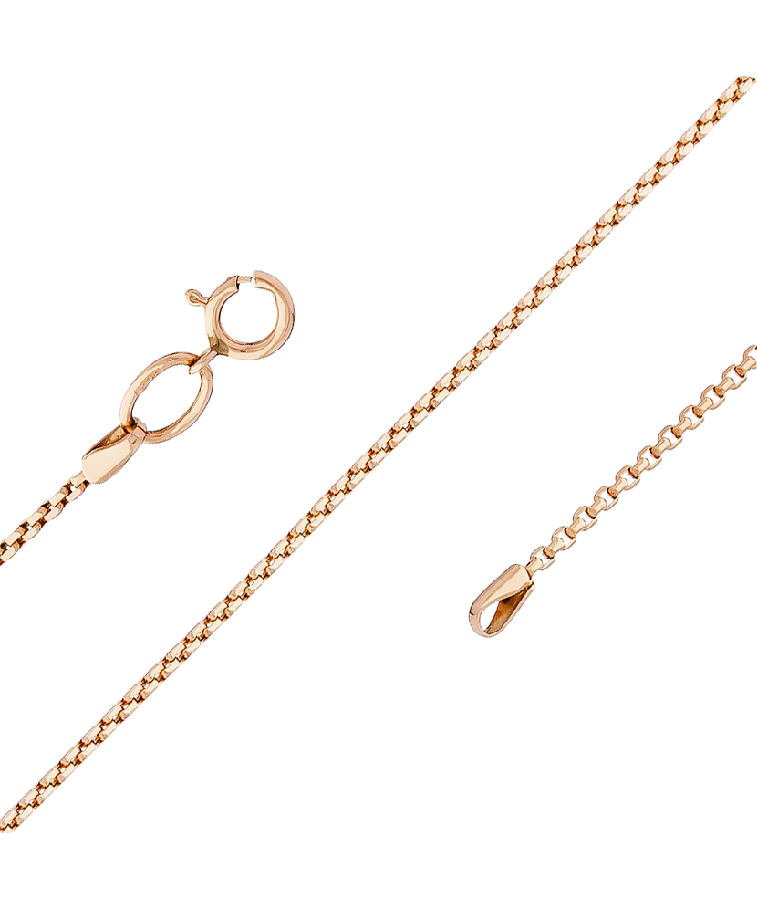 Zelta ķēdīte "Box" 1mm - Goldinga