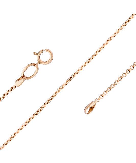 Zelta ķēdīte "Box" 1mm - Goldinga