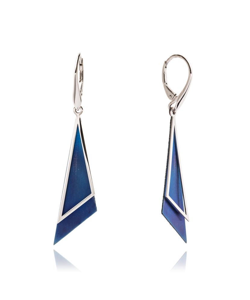 Серьги из серебра с титаном