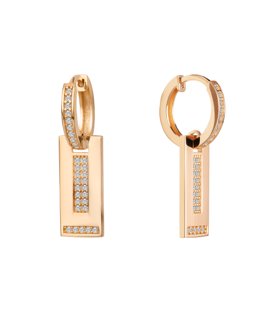 Zelta auskari ar cirkonijiem - Goldinga