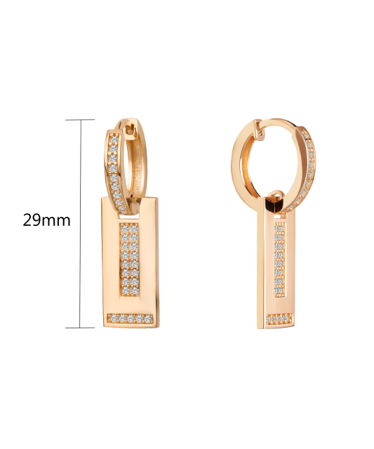 Zelta auskari ar cirkonijiem - Goldinga