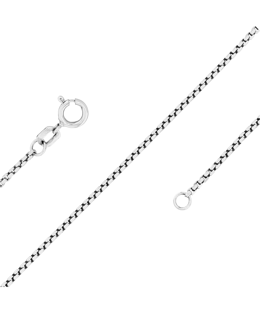 Baltā zelta ķēdīte "Box" 1.2mm - Goldinga