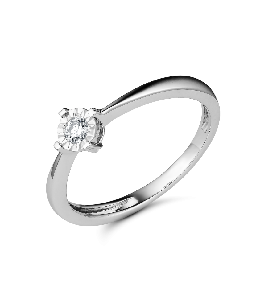 Кольцо из белого золота с бриллиантами