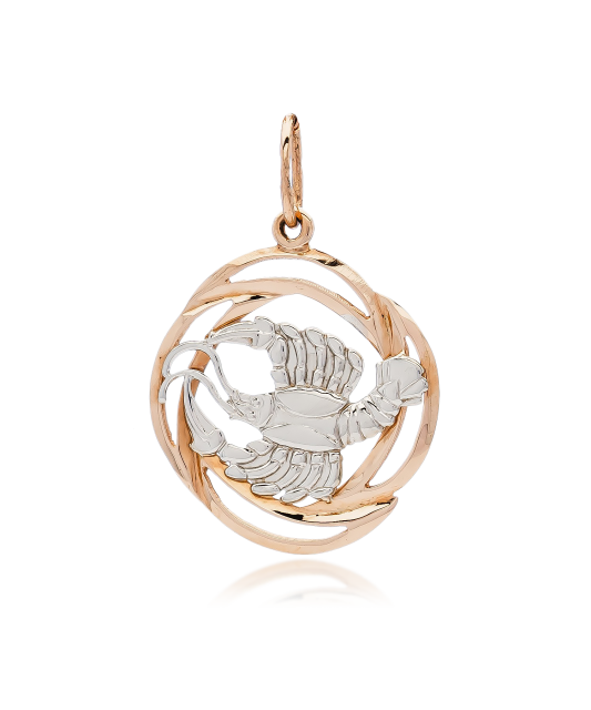 Золотой подвеска "Рак"