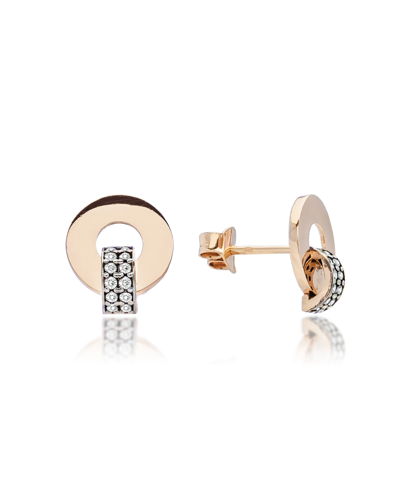 Золотые серьги с цирконами