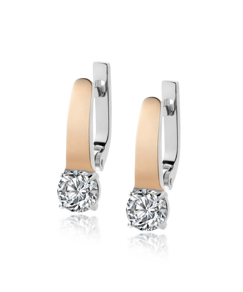 Серьги из позолоченного серебра с цирконом