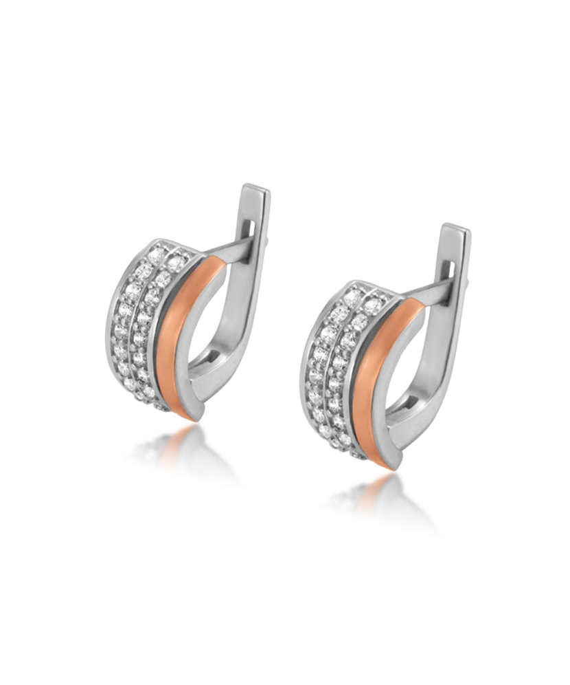 Sudraba apzeltīti auskari ar cirkonijiem - Goldinga