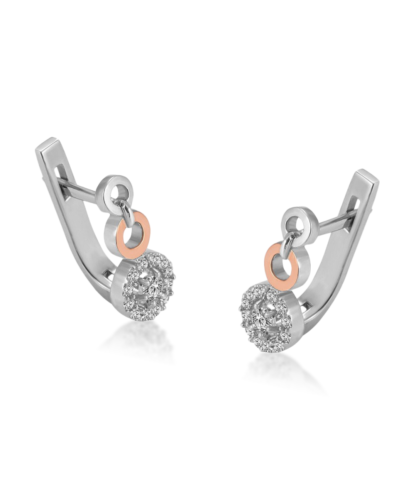 Sudraba apzeltīti auskari ar cirkonijiem - Goldinga